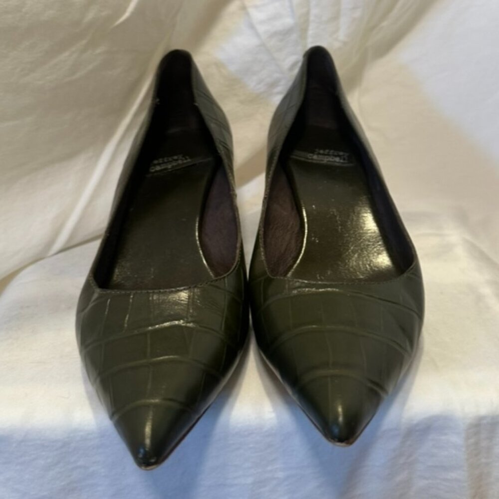 Jeffrey Campbell Green Croc Embossed Heels